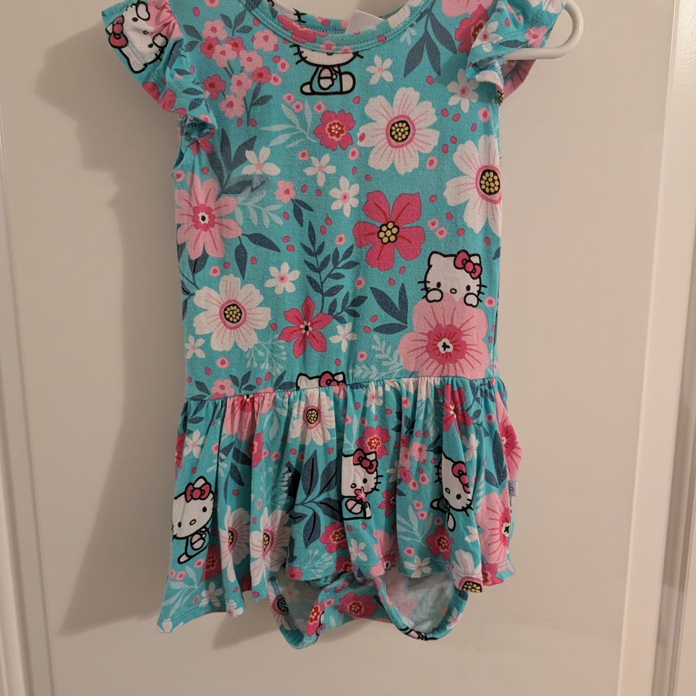 $ Posh Peanut Floral Hello Kitty Twirl Dress Bodysuit